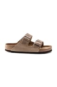 Nubukové pantofle Birkenstock Arizona béžová barva