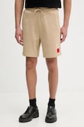 HUGO trenirka kratke hlače moške bombažne Diz222 bež srednji pas 50466196