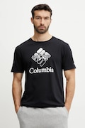 Columbia t-shirt bawełniany męski kolor czarny z nadrukiem