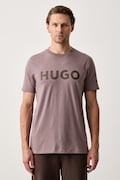 HUGO T-shirt męski bawełniany Dulivio pomarańczowy 50467556