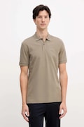 BOSS polo bawełniane Pallas kolor beżowy gładki 50468362