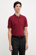 BOSS polo bawełniane kolor bordowy gładki 50468362