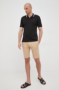 Bombažen polo BOSS črna barva, 50469360