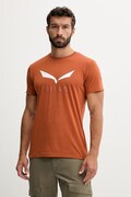 Salewa t-shirt sportowy Solidlogo kolor pomarańczowy z nadrukiem