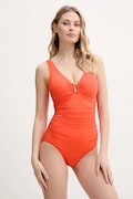 Jednodijelni kupaći kostim Lauren Ralph Lauren boja: narančasta, čvrste košarice