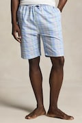 Polo Ralph Lauren szorty piżamowe bawełniane kolor niebieski wzorzysta 714899636