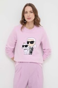 Karl Lagerfeld bluza femei, culoarea roz, cu imprimeu
