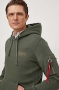 Alpha Industries bluza męska kolor zielony z kapturem