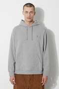 Pamučna dukserica Gramicci One Point Hooded Sweatshirt za muškarce, boja: siva, s kapuljačom, bez uzorka