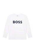 BOSS tricou de bumbac pentru copii culoarea alb, cu imprimeu