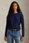 Памучна блуза с дълги ръкави Polo Ralph Lauren в тъмносиньо 211898699