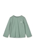 Liewood longsleeve copii culoarea turcoaz, neted