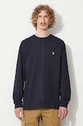Βαμβακερή μπλούζα με μακριά μανίκια Carhartt WIPL/S Chase T-shirt χρώμα: ναυτικό μπλε