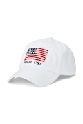 Bavlněná baseballová čepice Polo Ralph Lauren bílá barva, s aplikací
