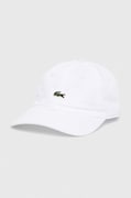 Lacoste șapcă de baseball din bumbac culoarea alb, cu imprimeu RK0491-031