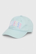 Ellesse czapka z daszkiem bawełniana kolor niebieski z aplikacją