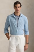 Polo Ralph Lauren camicia in cotone uomo colore blu  710654408