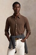 Polo Ralph Lauren košile bavlněná pánská hnědá hladká 710654408