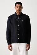 Lacoste koszula męska lniana granatowa gładka CH5692