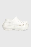 Crocs papuci Classic Mega Crush Clog femei, culoarea alb, cu platformă 207988