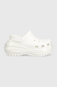 Παντόφλες Crocs Classic Mega Crush Clog γυναικείες, χρώμα: άσπρο, 207988
