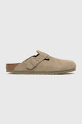 Birkenstock papucs velúrból Boston zöld, női, 1025844