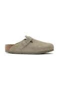 Замшеві шльопанці Birkenstock Boston колір зелений 1025788