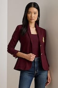 Lauren Ralph Lauren marynarka kolor bordowy jednorzędowa gładka 200797305