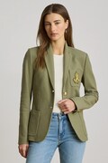 Lauren Ralph Lauren marynarka jednorzędowa damska bawełniana z elastanem zielona 200797305