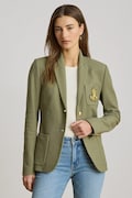 Lauren Ralph Lauren marynarka jednorzędowa damska bawełniana z elastanem zielona 200797305