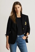 Lauren Ralph Lauren marynarka jednorzędowa damska bawełniana z elastanem czarna 200797305