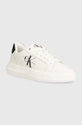 Calvin Klein Jeans sneakersy skórzane YW0YW00823 CHUNKY CUPSOLE MONOLOGO W kolor biały YW0YW00823