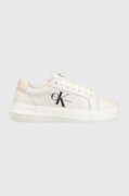 Calvin Klein Jeans sneakersy skórzane YW0YW00823 CHUNKY CUPSOLE MONOLOGO W kolor biały YW0YW00823