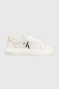 Calvin Klein Jeans sneakersy skórzane YW0YW00823 CHUNKY CUPSOLE MONOLOGO W kolor biały YW0YW00823