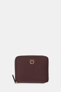 Pinko portfel skórzany damski kolor bordowy 100249 A0F1