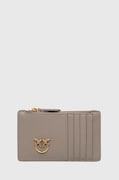 Pinko portofel de piele femei, culoarea gri