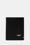Шкіряний гаманець Aeronautica Militare чоловічий колір чорний
