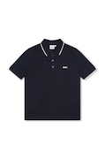 BOSS tricouri polo din bumbac pentru copii culoarea albastru marin, cu imprimeu