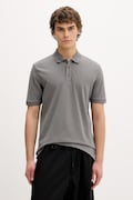 HUGO polo bawełniane Donos222 kolor szary gładki 50466182