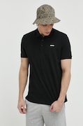 Pamučna polo majica HUGO boja: crna, glatki model, 50466182