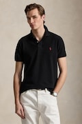 Polo Ralph Lauren polo bawełniane kolor czarny gładki