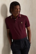 Polo Ralph Lauren polo bawełniane kolor bordowy gładki 710842621