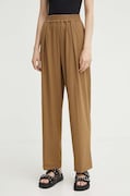 Samsoe Samsoe spodnie JULIA damskie kolor beżowy szerokie high waist F23100048