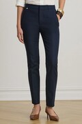 Lauren Ralph Lauren spodnie damskie z bawełną granatowe regular waist 200811955