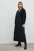By Malene Birger rochie din bumbac culoarea negru, maxi, evazată