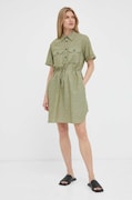G-Star rochie din amestec de in culoarea verde, mini, evazată
