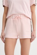 Guess szorty damskie kolor różowy z aplikacją medium waist