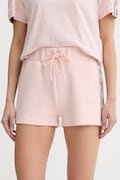 Guess szorty damskie kolor różowy z aplikacją medium waist