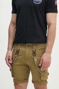 Alpha Industries pantaloni scurți bărbați, culoarea verde