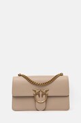 Кожена чанта Pinko в бежово
